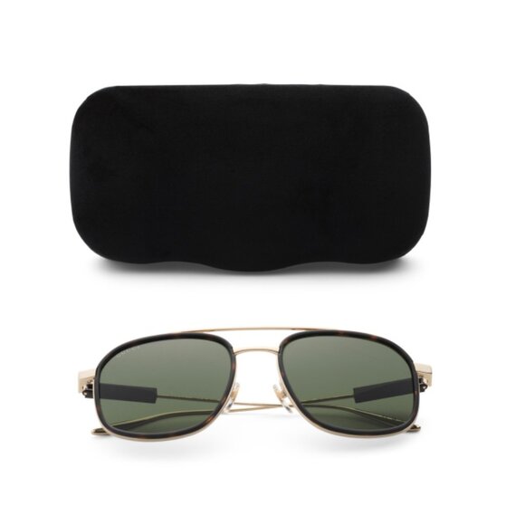GUCCI Gold/green 56mm Designer Sunglasses - Picture 1 of 2